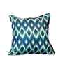 Huatay Aqua Silk Blend Geometric Ikat 16 x 16 Inches Cushion Cover