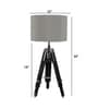 Exemplary Brown Fabric Shade Night Lamp With Metal & Wood Base