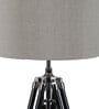 Exemplary Brown Fabric Shade Night Lamp With Metal & Wood Base