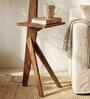 Hubert Wooden Shelf Floor Lamp with Wooden Shade & Brown Base