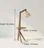 Hubert Wooden Shelf Floor Lamp with Wooden Shade & Brown Base