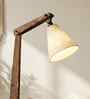Hubert Wooden Shelf Floor Lamp with Wooden Shade & Brown Base