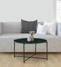 Hucko Metal Coffee Table in Black Finish with Green Marble Top