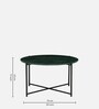 Hucko Metal Coffee Table in Black Finish with Green Marble Top