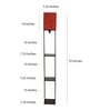 Central Red Cotton Shade Shelf Floor Lamp With Birch Ply Base