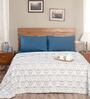 Blue Abstract 300 TC Cotton and Viscose Double Bed Cover