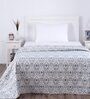 Blue Abstract 300 TC Cotton and Viscose Single Bed Cover