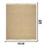 Beige Hugli Cotton Jute Woven Strong 4X6 Ft Carpet With Fringe