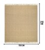 Beige Hugli Cotton Jute Woven Strong 5X7 Ft Carpet With Fringe