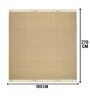 Beige Hugli Cotton Jute Woven Strong 6X9 Ft Carpet With Fringe