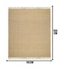 Beige Hugli Cotton Jute Woven Strong 3X5 Ft Carpet With Fringe