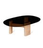 Hugo Coffee Table With Brown Tinted Glass In Oak  Finish