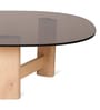 Hugo Coffee Table With Brown Tinted Glass In Oak  Finish