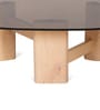 Hugo Coffee Table With Brown Tinted Glass In Oak  Finish
