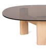 Hugo Coffee Table With Brown Tinted Glass In Oak  Finish