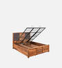 Hulk Queen Size Bed With Hydraulic Storage In Walnut Finish