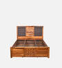 Hulk Queen Size Bed With Hydraulic Storage In Walnut Finish