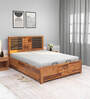 Hulk Queen Size Bed With Hydraulic Storage In Walnut Finish