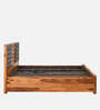 Hulk Queen Size Bed With Hydraulic Storage In Walnut Finish