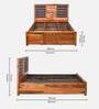 Hulk Queen Size Bed With Hydraulic Storage In Walnut Finish