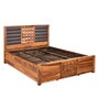 Hulk King Size Bed With Hydraulic Storage in Walnut Finish