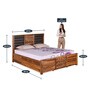 Hulk Sheesham Wood Queen Size Bed in Walnut Finish with Hydraulic Storage