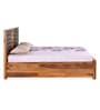 Hulk Sheesham Wood Queen Size Bed in Walnut Finish with Hydraulic Storage