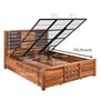 Hulk Sheesham Wood Queen Size Bed in Walnut Finish with Hydraulic Storage
