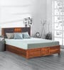 Hulk Queen Size Bed with Storage in Walnut Finish