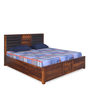 Hulk King Size Bed with Storage in Walnut Finish