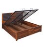 Hulk King Size Bed with Storage in Walnut Finish