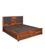Hulk King Size Bed with Storage in Walnut Finish