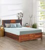 Hulk Queen Size Bed with Storage in Walnut Finish