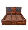 Hulk Queen Size Bed with Storage in Walnut Finish