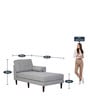 Hunny LHS Chaise Lounger in Grey Colour