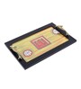 Hunter green dhokra  Multicolor  Glass and Wood  Serving Tray