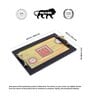Hunter green dhokra  Multicolor  Glass and Wood  Serving Tray