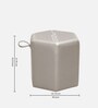 Hurricane Leatherette Pouffe In Ivory Tusk PU Colour