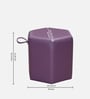 Hurricane Leatherette Pouffe In Sunset Purple PU Colour