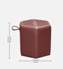Hurricane Velvet Pouffe In Berry Wine Colour