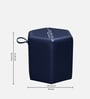 Hurricane Velvet Pouffe In Celestial Blue Colour