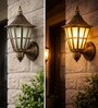Hurricane Antique Gold Vintage Outdoor Light Set of 1