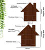 Hut House Shape Walnut Wood Wall Shelf