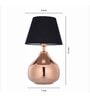 Huzur Iron Table Lamp with Cotton Fabric Lampshade (Gold & White)