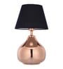 Huzur Iron Table Lamp with Cotton Fabric Lampshade (Gold & White)