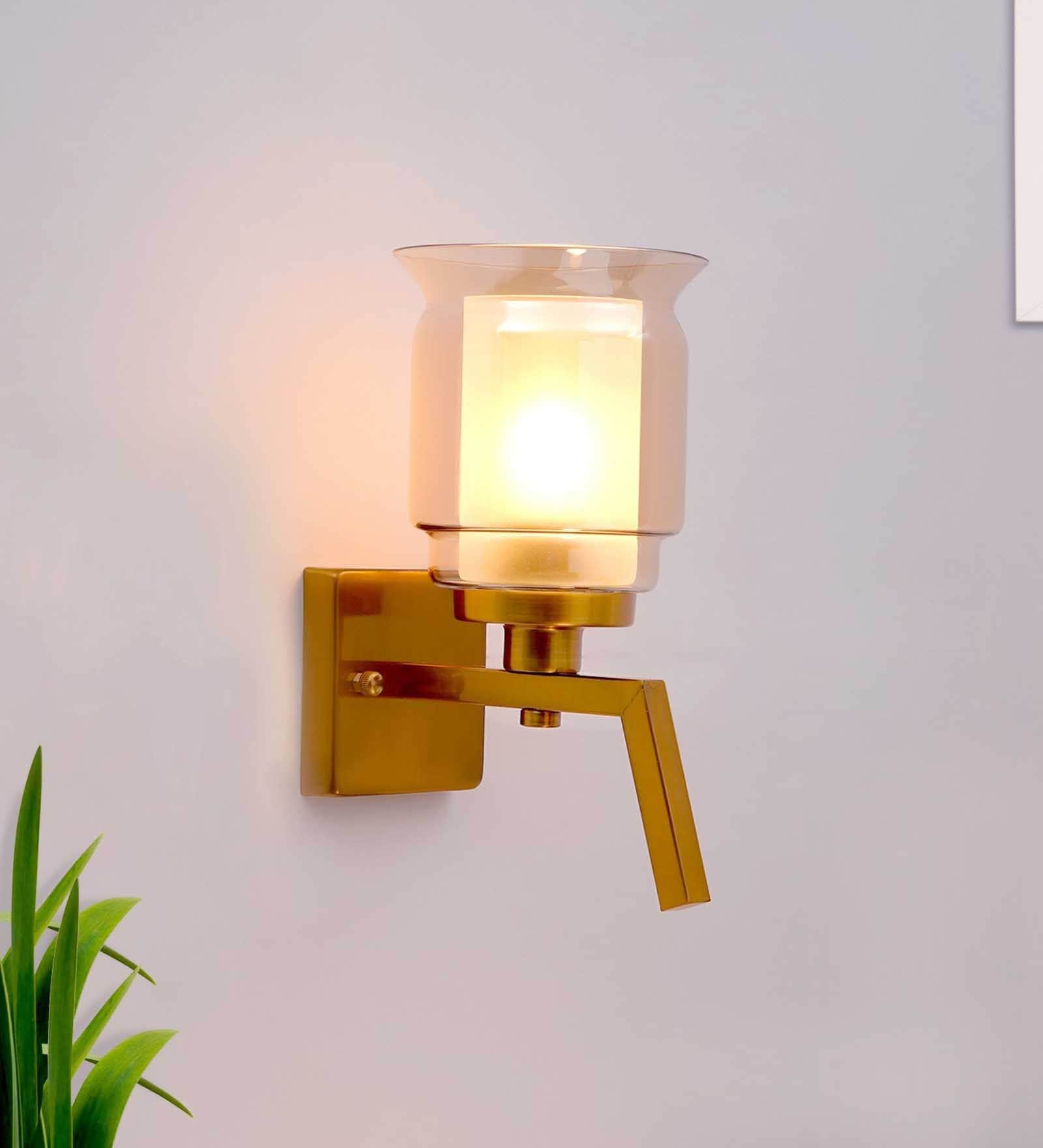 Hylton Single Light Amber Glass Wall Light