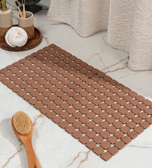 Hydra Brown Anti-Slip Shower Mat 35 X 67 cm