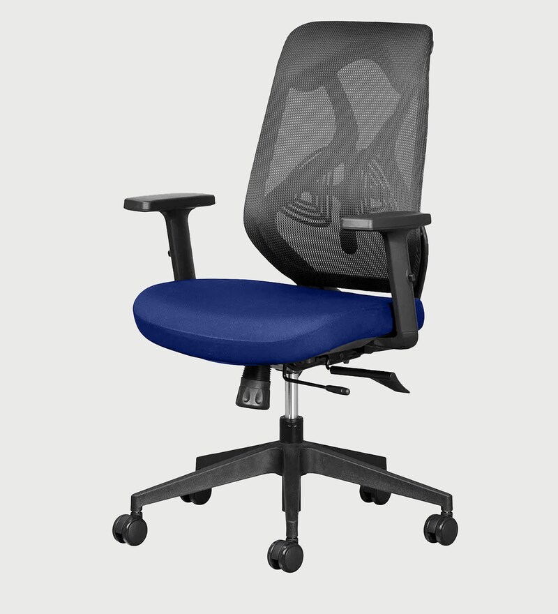 Buy Hydra Medium Back Ergonomic Chair in Blue Colour By Chairwale Online Mid Back Ergonomic