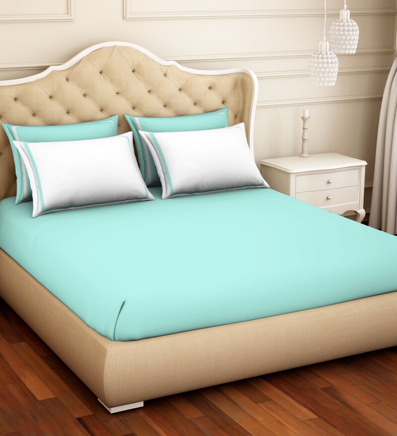 Buy Hygro 100 Cotton 300TC King Size Bedsheet With 4 Pillow Covers by