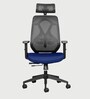 Hydra High Back Ergonomic Chair With Headrest in Blue